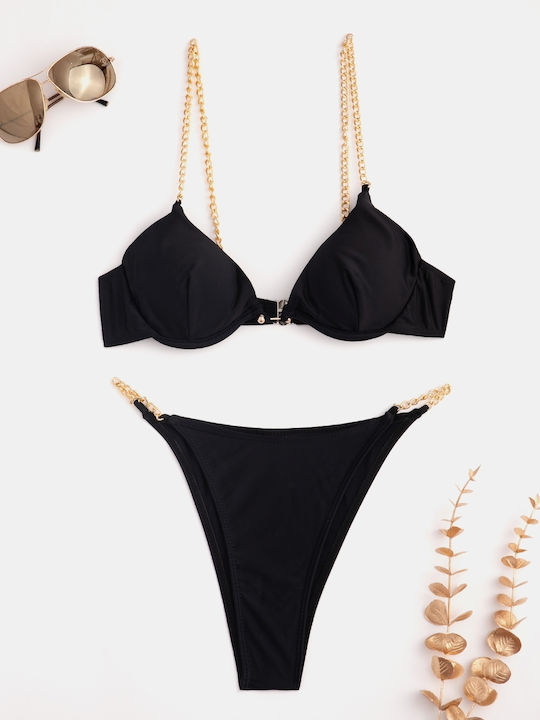 Bikini Set Chains Size S Black