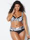 Plus Size Floral Swimsuit Set Μέγεθος 3xl Μαύρο