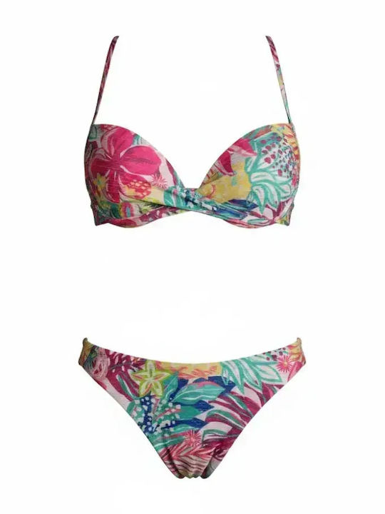Modern Ocean Bikini Set Push Up Brazil Floral P...