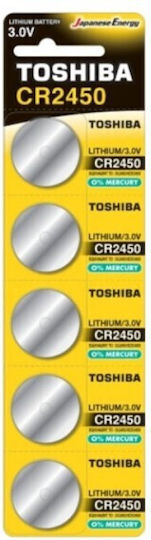 Toshiba Μπαταρίες Λιθίου Ρολογιών CR2450 3V 5τμχ