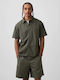 Κοντομάνικο Βαμβακερό Πουκάμισο Tweed Green