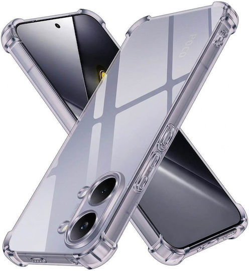 Techsuit Удароустойчив Прозрачен Силиконов Калъф За Мобилен Телефон Xiaomi Poco X8 Pro Max Димно Черен