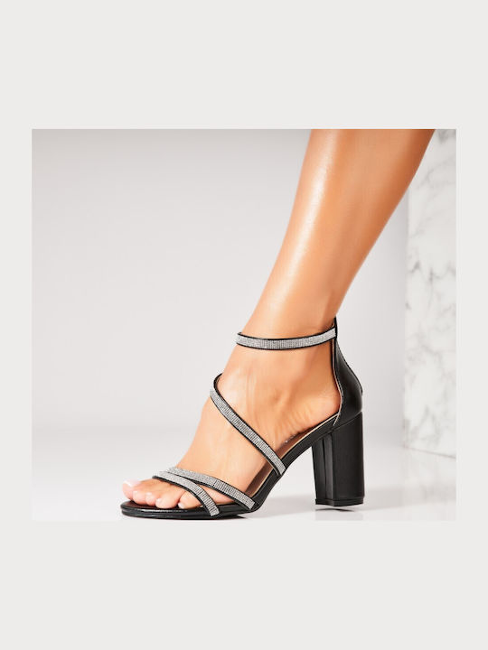 Estint Sandale Elegante Damă Din Piele Negru
