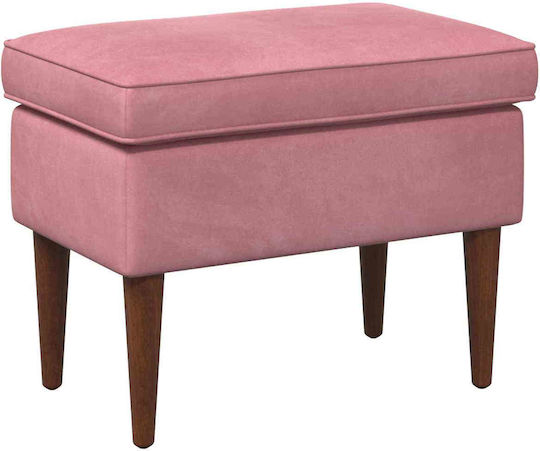 Suport Pentru Picioare Îmbrăcat În Catifea Roz 55x35x41cm