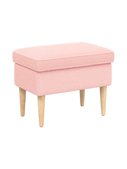 Fabric Upholstered Footstool Pink 55x35x41cm