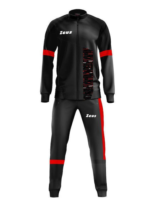 Zeus Zeus Herren-Sweatpants Glänzendes Schwarz/Rot