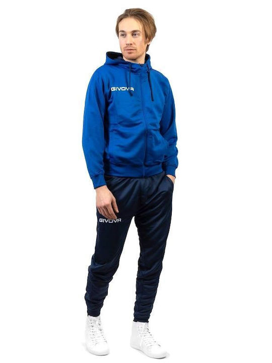 Herren-Sweatpants Set - Jogginganzug mit Gummizug Blau/dunkelblau