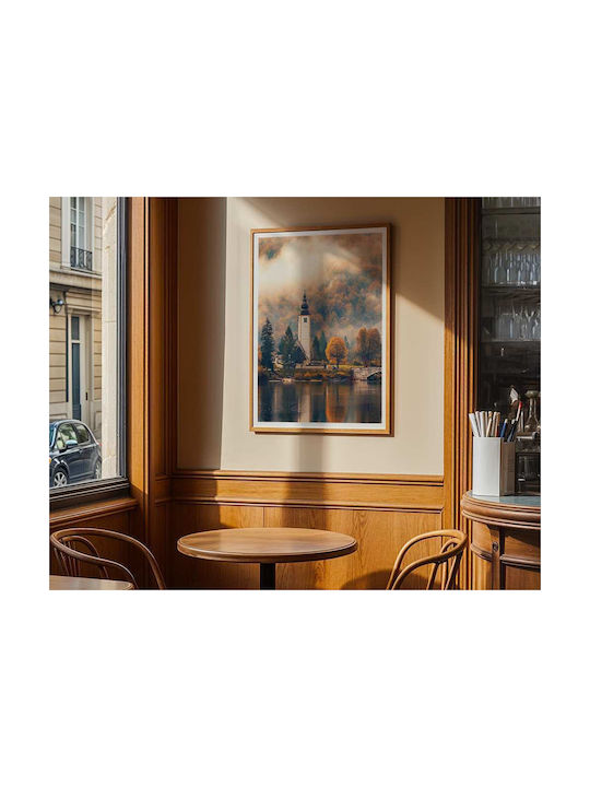 Poster Foggy Lake Pst25119 40cm X 50cm Frame Na...
