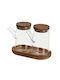 HowHomely Wooden Oil & Vinegar Dispenser Set with Flow 300ml
