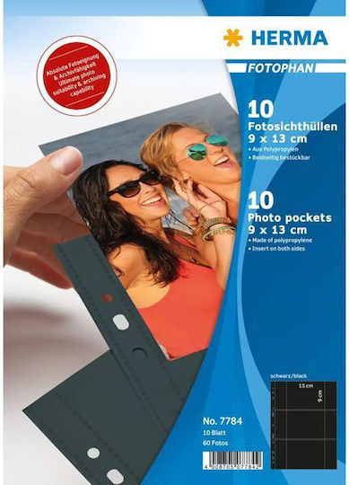 Herma Binderblätter 90 x 130 mm Horizontal Schwarz 10 Stücke