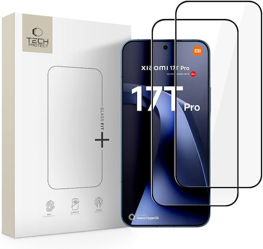Tempered Glass Tech-protect Glass Fit+ 2-pack Xiaomi 17t Pro Black