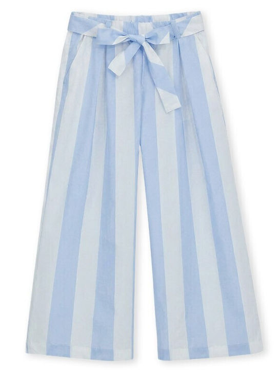 Kinderhose Stoff Hellblaue-Weiß
