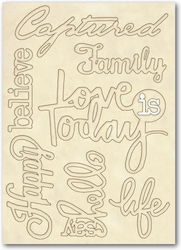 Stamperia Wooden Shape A5 14.8x21cm Words