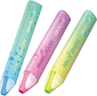 Keyroad Triangular Eraser Pen Style Various Colours