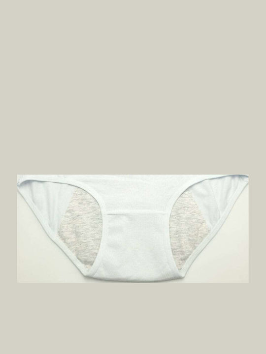 Power Flower Cotton Women's Period Slip White