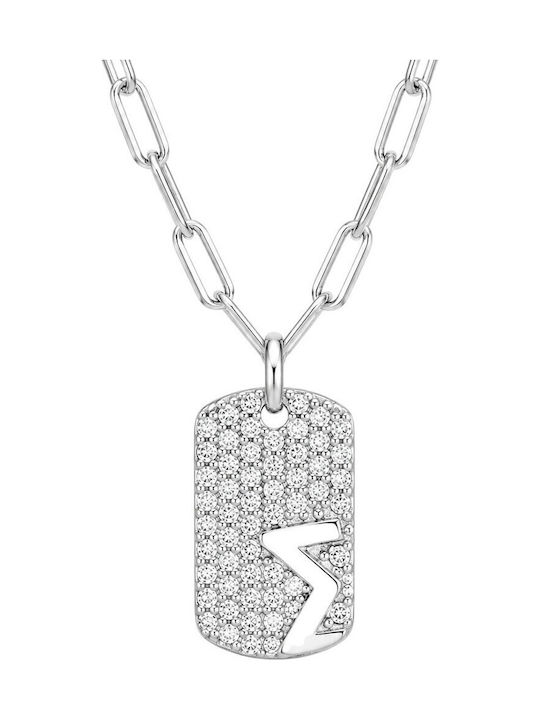 Jools Necklace Talisman Monogram "S" Silver with Zircon