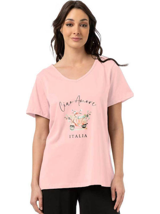 Bodymove Damen Bluse Baumwolle Rosa