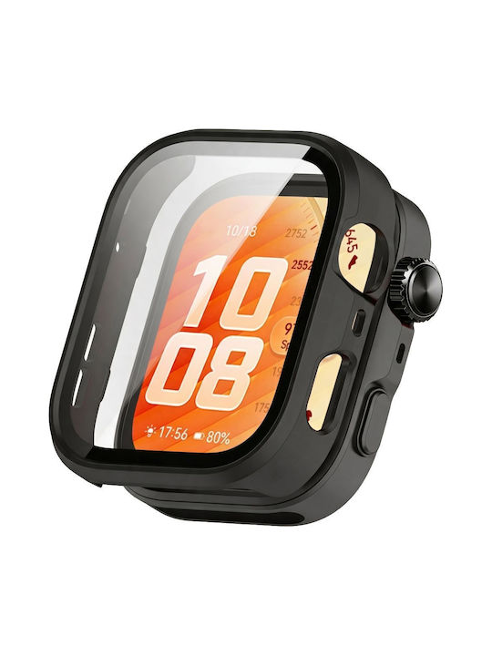 Tech-Protect Defense Plastic Case with Tempered Glass in Black for Huawei Watch Fit 5 Pro