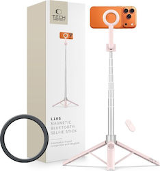 Tech-protect L10s Magsafe Bluetooth Selfie Stick Tripod Pink Grey
