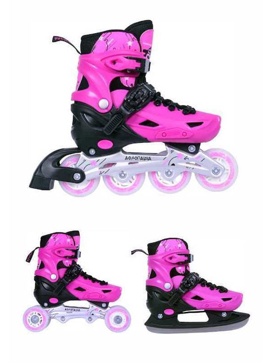 Αθλοπαιδιά Inline Αυξομειούμενα Rollers Ροζ Παι...