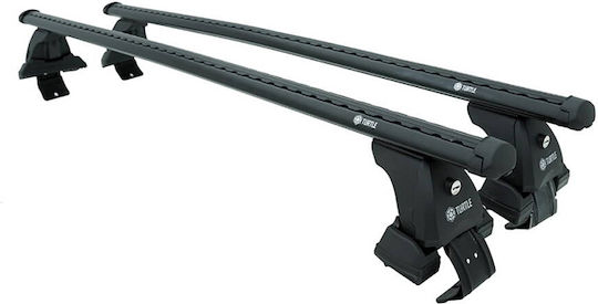 Turtle Rex Black Car Roof Bars Compatible with Peugeot 3008 E-3008 P64 Bare Roof
