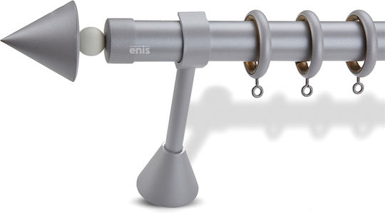 Metallic Curtain Pole Cone Ball F35 Enis Single 200 Cm Gray Pastel