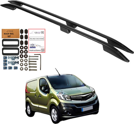 Roof Rails Opel Vivaro Renault Trafic Fiat Talento 2014 Short Black