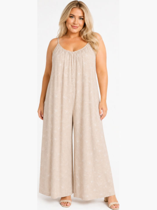 Women's Beige One-piece Jumpsuit SH-47253-26TS-Beige