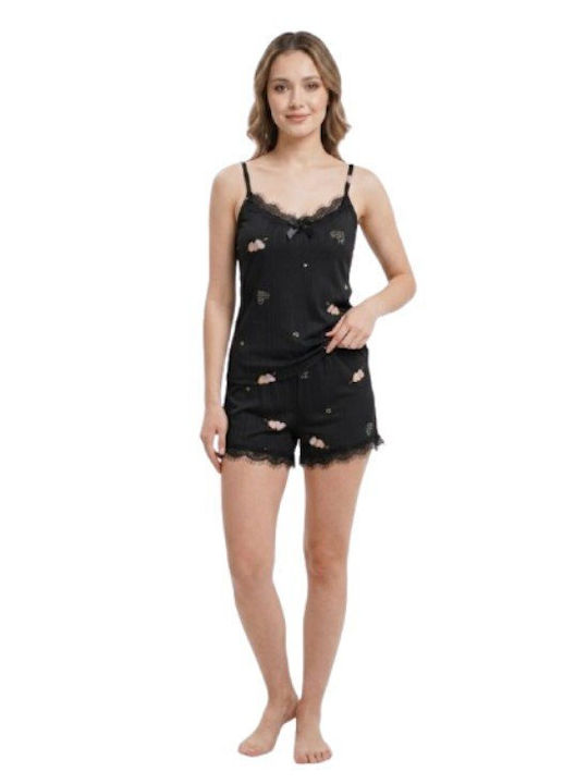 Soccus Set Pijamale Dama De Vară Negru