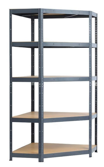 Raft Colț Dexion Galvanizat 90x90x180cm cu 5 Rafturi Rezistență Totală 875kg