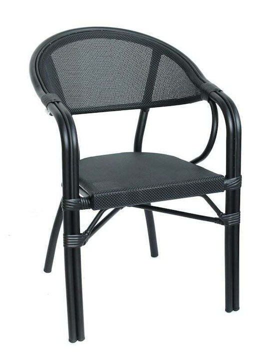 24Mall Gartenstühle Aluminium Paris Schwarz