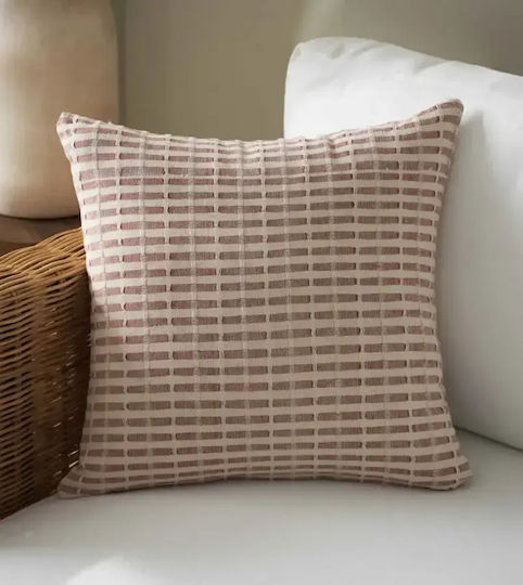 Gofis Home Dekorativer Kissenbezug Elysia aus 100% Baumwolle Dusty Rust 43x43cm
