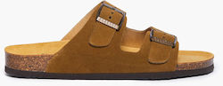 Plakton Afelpado Winter Women's Slippers With Open Toe Brown