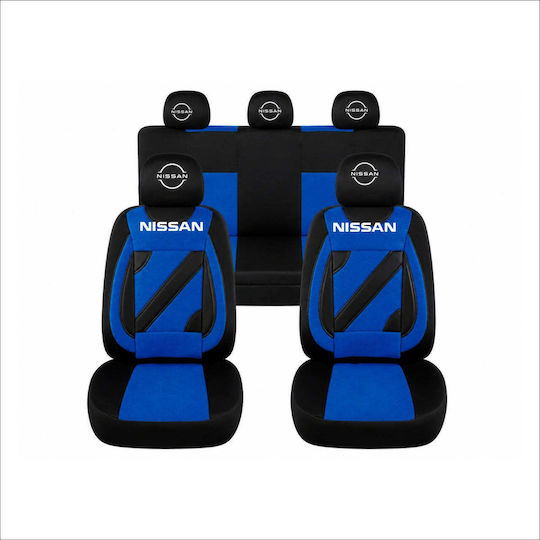 Set Custom Universal Nero Blue Seat Covers New Nissan