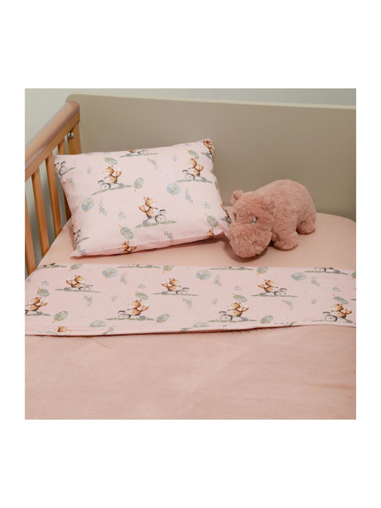 Baby Oliver Κουβέρτα Αγκαλιάς & Λίκνου Βαμβακερή Ροζ 75x95εκ.