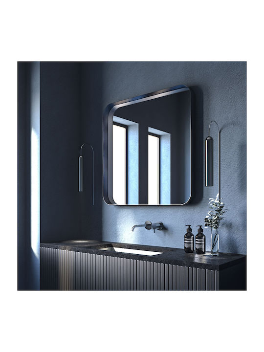 Square Bathroom Mirror Led Touch 80x80cm White