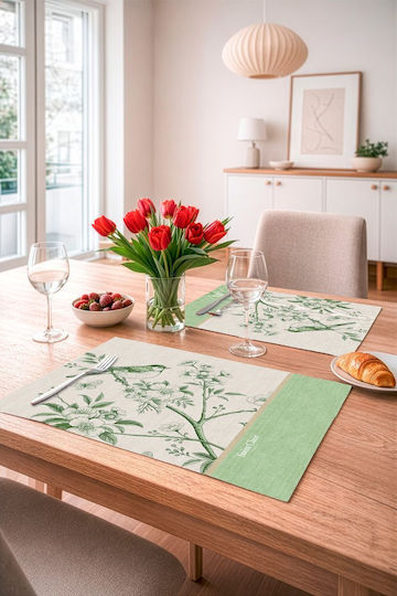 Saint Clair Fabric Green Placemats 45x33cm