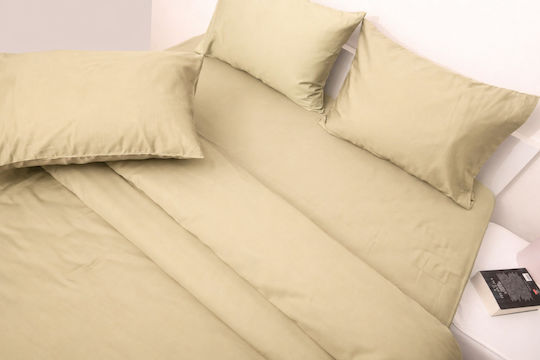 Anna Riska Σετ Σεντόνια Μονά με Λάστιχο 100x200+25εκ. Beige (3τμχ)