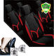 Set 5 Pieces Anatomical Car Seat Covers Foam Fabric Black