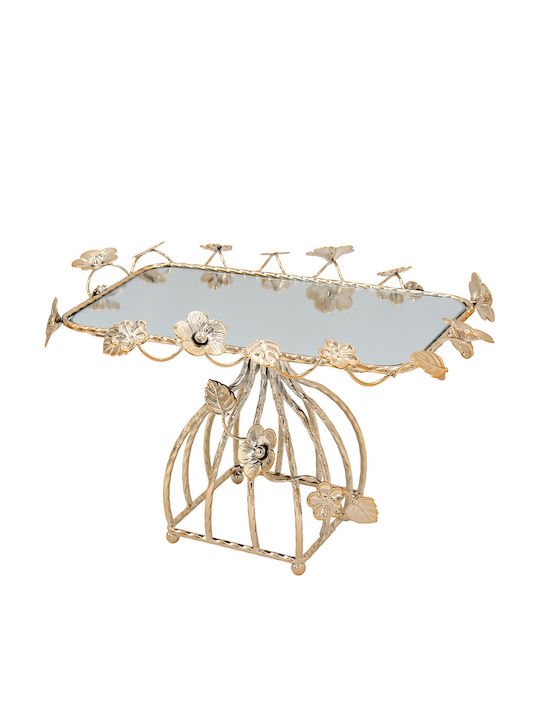 Keskor Metallic Gold Cake Stand 33x21x19cm