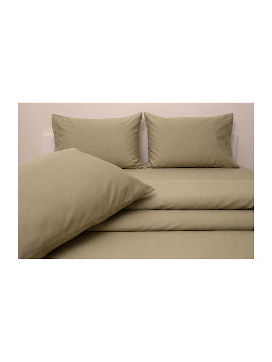 Anna Riska Σετ Σεντόνια Μονά 170x275εκ. Khaki Green (3τμχ)