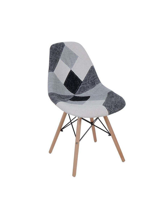 Legno Καρέκλα Τραπεζαρίας Ξύλινη Black White