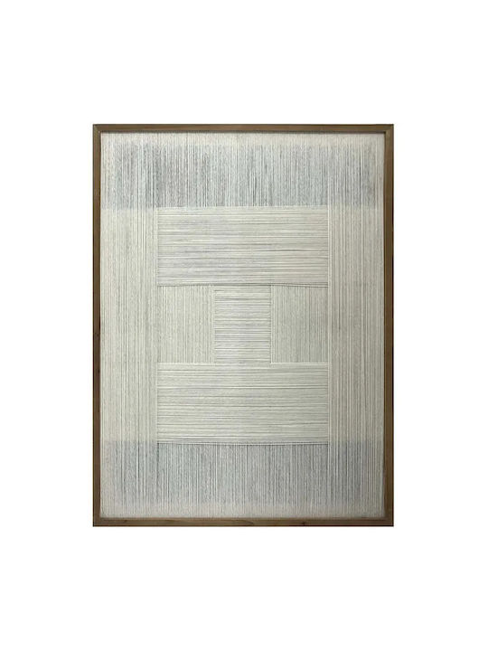 Panou Ramă Lemn Fir Bej Gri 60x80x3cm