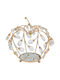 Decorative Metallic Apple 21x16x21 Cm Gold Crystals Mirror Keskor 43317-2