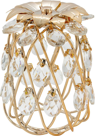 Keskor 43302 Metallisches Tischdekoration 13x18 Ananas Gold Kristalle