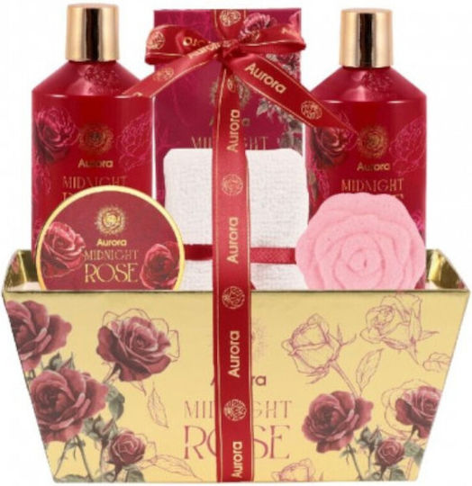 Aurora Natural Midnight Rose Skin Care Set for Body Cleaning 6 Pieces