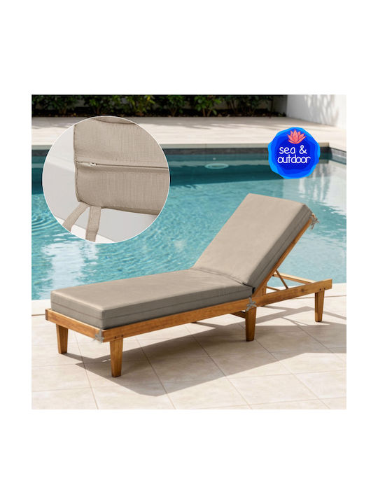 Go Smart Home Waterproof Sunbed Cushion with Backrest Spaggy 60x195cm