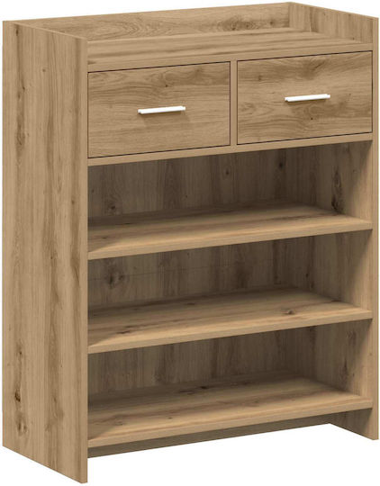 Artisan Отворен Бежов Дървен Шкаф за Обувки Д73,5xШ36xВ92см