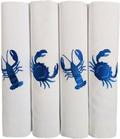 Nakas Concept Tablecloths Set 4 Pieces Blue Ruffle 50x50cm