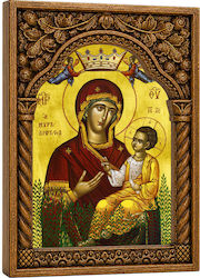 Heilige Maria Myrtidiotissa Holzschnitzerei Ikone Rahmen Byzantinische Bogen 22cm Heilige Maria Myrtidiotissa Holzschnitzerei Ikone Rahmen Byzantinische Bogen 22cm